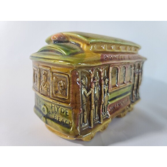 San Francisco Trolley Vintage Rare Planter or Napkin Holder One of A Kind VTG - Picture 6 of 10